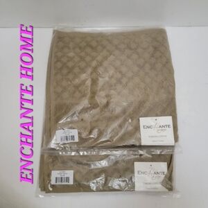 4 ENCHANTE HOME Turkish Cotton Hand Wash Towels olive with diamond shape Print